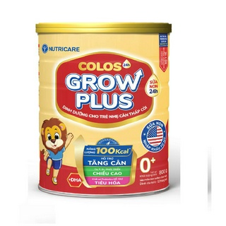Sữa bột Nutricare Colos 24h Grow Plus 0+ lon 800g - giúp trẻ phát triển toàn diện