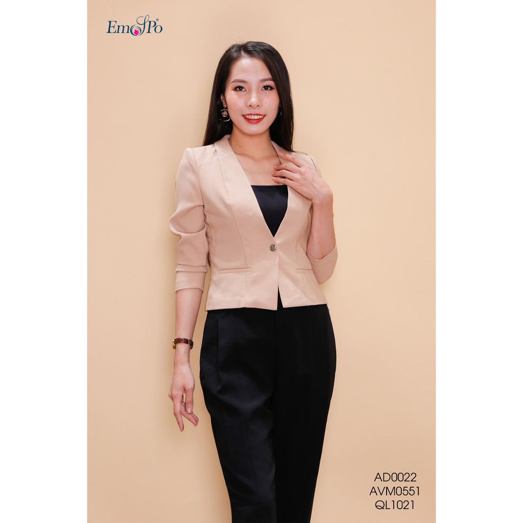 Quần baggy dài, ly bung thân trước Emspo QL1021 (Be, Đen)