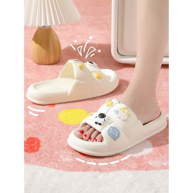 Dép bánh mì nữ Chao gắn sticker PHI HÀNH GIA, Dép quai ngang nữ đế bánh mì dễ thương kèm sticker xinh xắn