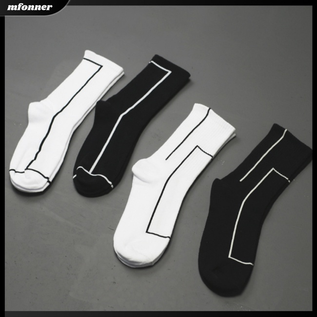 Vớ Thể Thao Cotton Thấm Hút Mồ Hôi In Đường Kẻ Cho Người Lớn