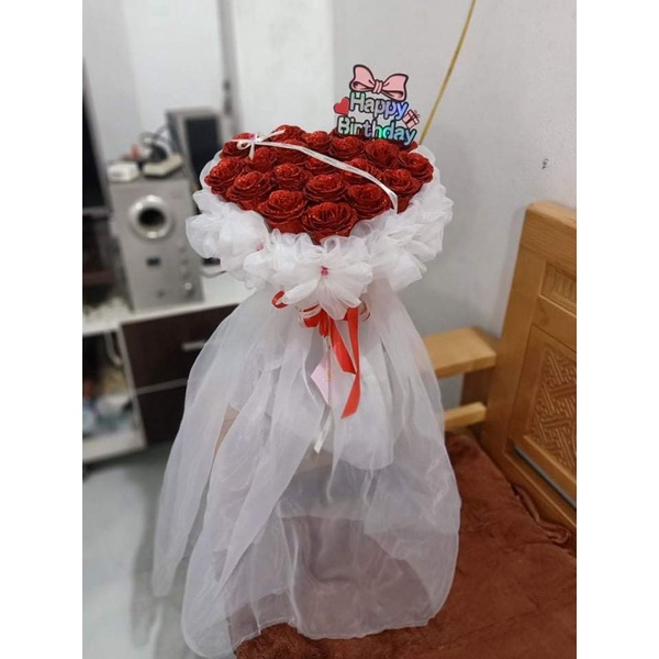 CỐT  VOAN cắm hoa  cách điệu size 20bông nhũ