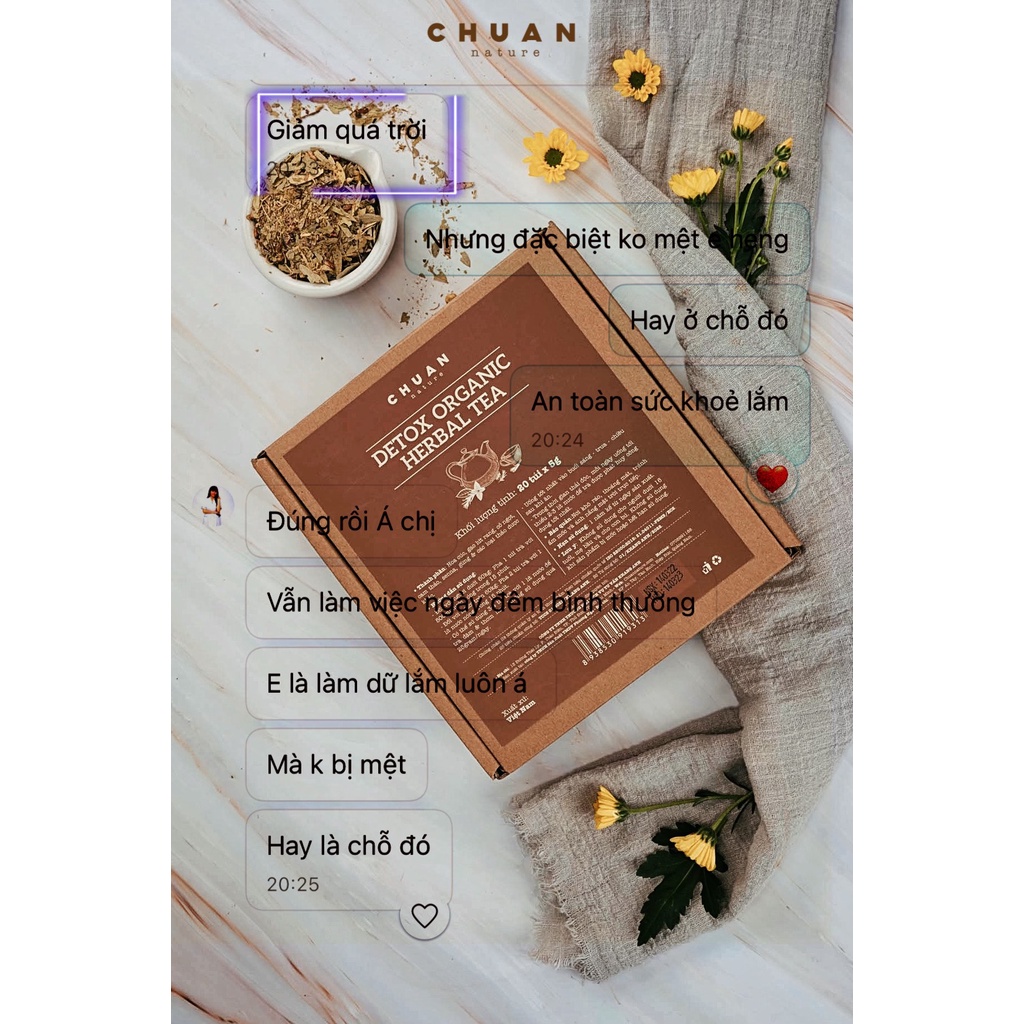 Trà CHUAN Nature Detox Organic Herbal Tea 20 túi *5g