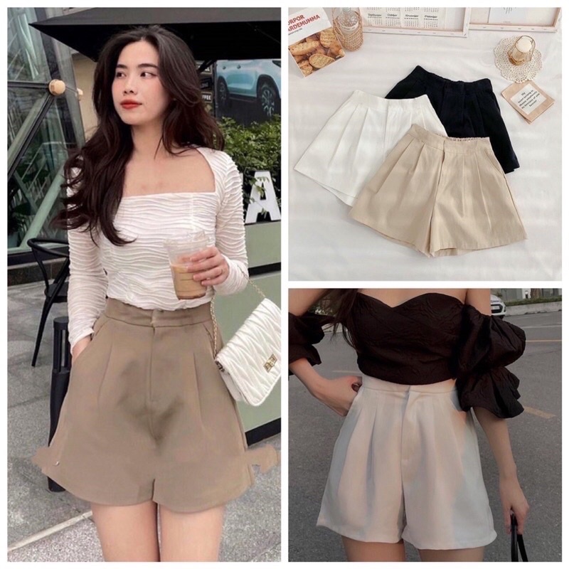 Quần Short Nữ Xếp Ly Nhiều Màu
