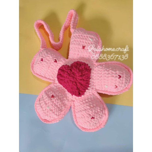 Túi Len Hoa Cúc - Bloom Flower Bag handmade - tặng kèm charm tùy chọn