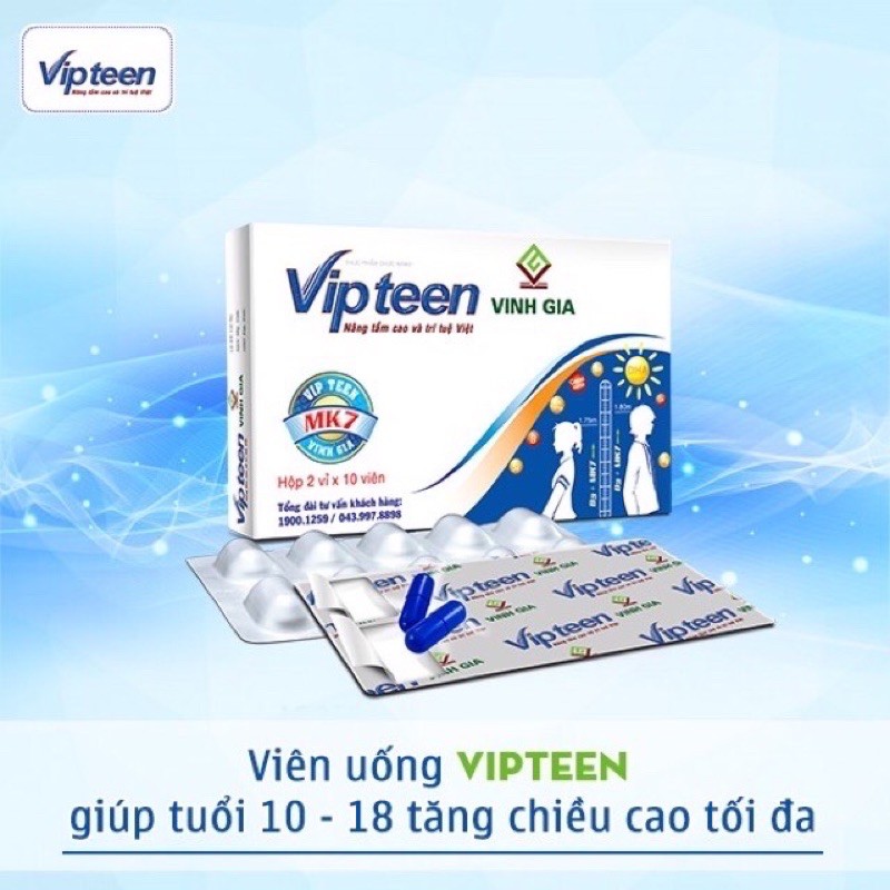 Vipteen tăng chiều cao cho trẻ từ 10 tuổi trở lên