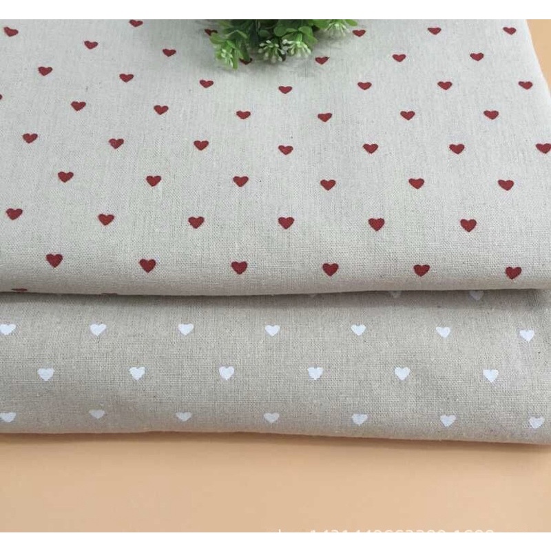 Vải canvas - mẫu trái tim nhí