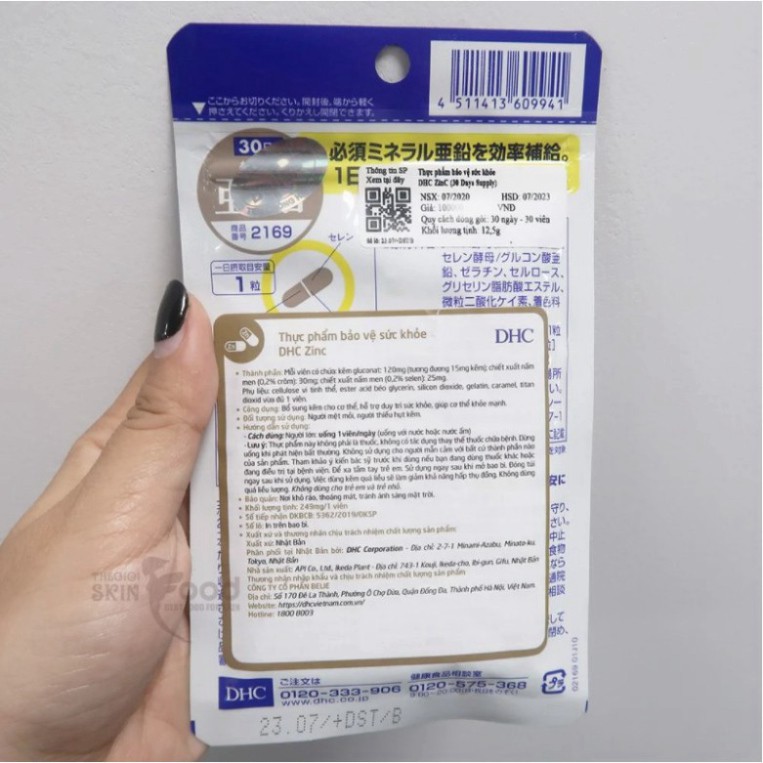 Viên Uống Bổ Sung Kẽm DHC Zinc F58