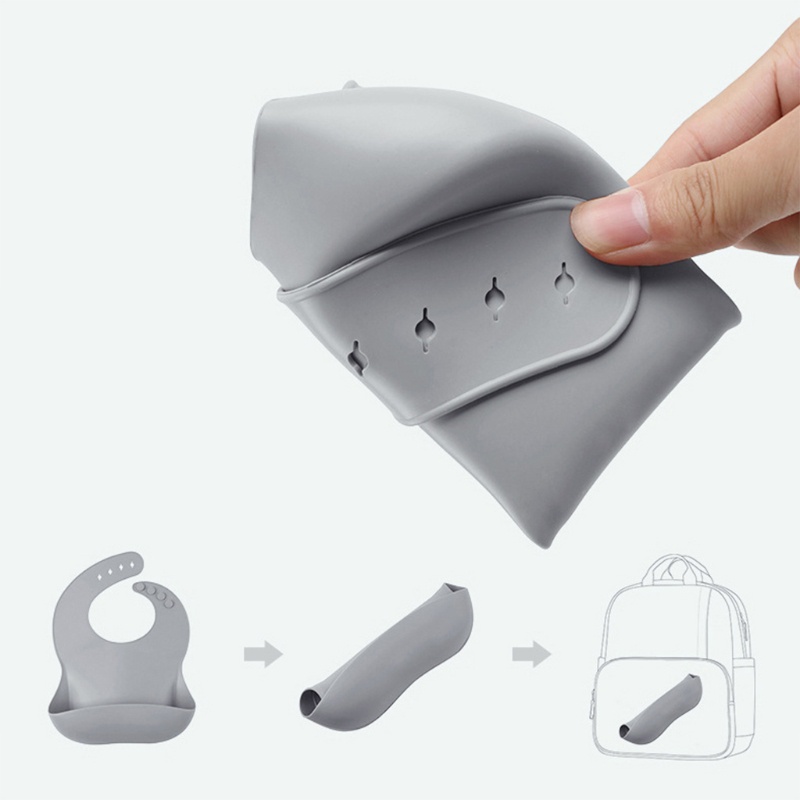 Yếm Ăn Bằng Silicone Không BPA Chống Nước Có Thể Điều Chỉnh Cho Bé Sơ Sinh