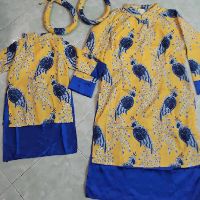 Set áo dài gấm cách tân 2 tà mẹ và bé