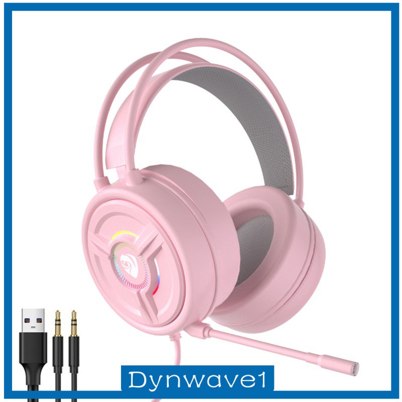 [DYNWAVE1] 3.5mm Gaming Headset w/LED Light, Stereo Surround Sound, PSH-200 Gaming Headphones with Noise Cancelling Mic for PC Laptop