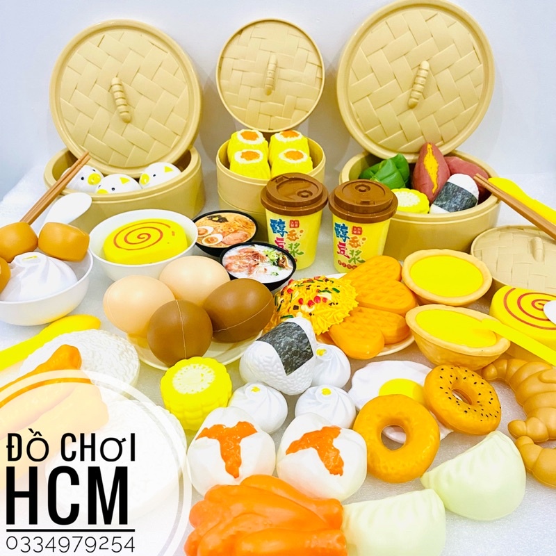 [CHẤT LƯỢNG] Hộp đồ chơi bánh bao có xửng hấp cao cấp dành cho bé thích nấu ăn nhà bếp cắt thái trái cây hoa quả