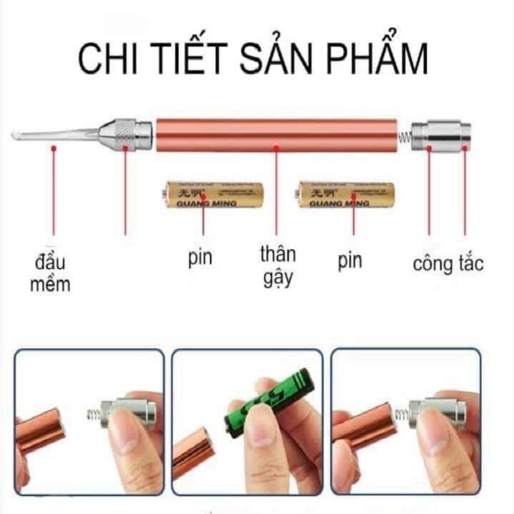 Bộ dụng cụ gắp ráy tai thông minh có đèn siêu chất cho gia đình