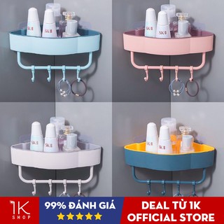 Kệ Dán Góc Tường 4 Móc Treo Để Đồ Nhà Tắm Nhà Bếp Sang Trọng