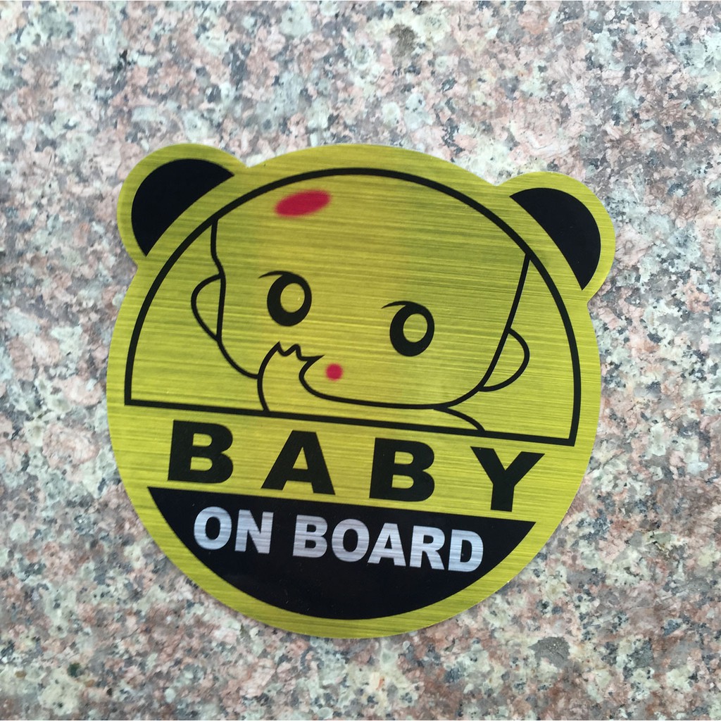 Decal phản quang baby on board, Baby in car