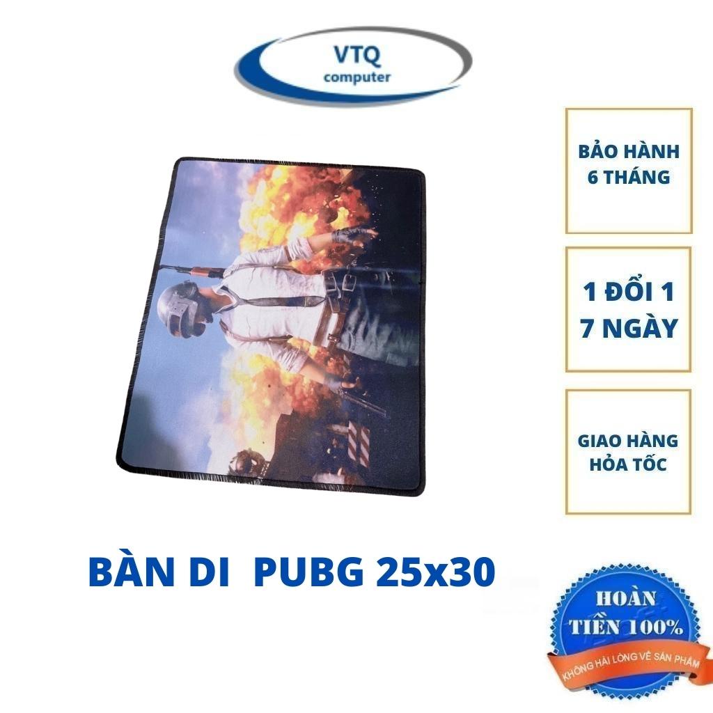 Bàn di chuột lót chuột cỡ 25X30cm hình PUBG bo viền chất liệu vải tốt