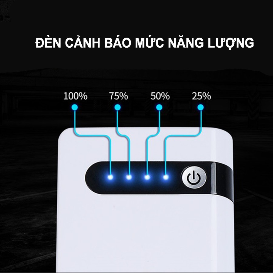 Kích Nổ Ô Tô Pin 12000mAh Chính Hãng Kích Được 30 lần Sạc Đầy 5 Tiếng Đèn Soi Và Sạc Dự Phòng