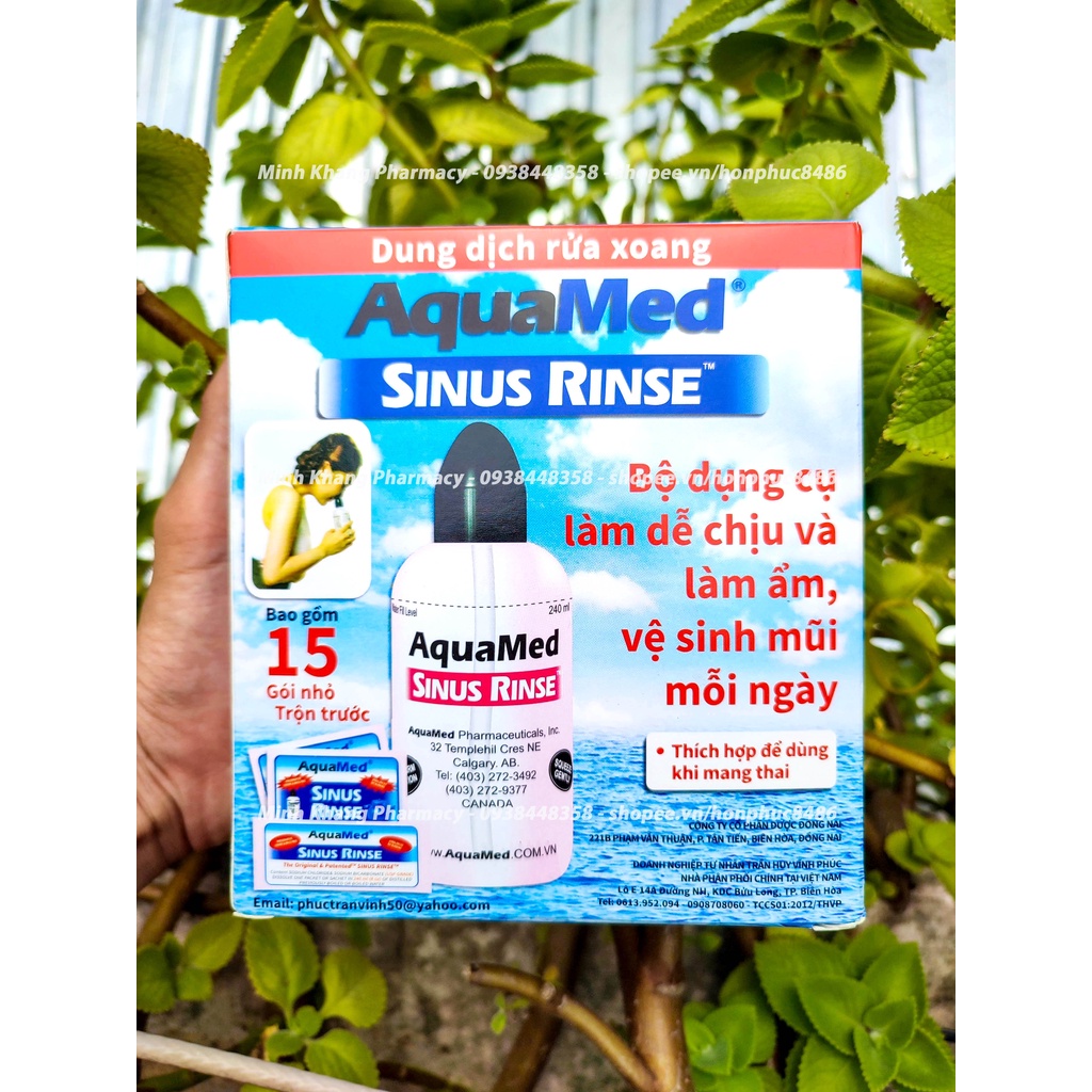 Bình rửa mũi AquaMed Sinus Rinse cho người lớn muối rửa mũi dụng cụ nước rửa mũi vệ sinh mũi rửa sạch mũi xoang