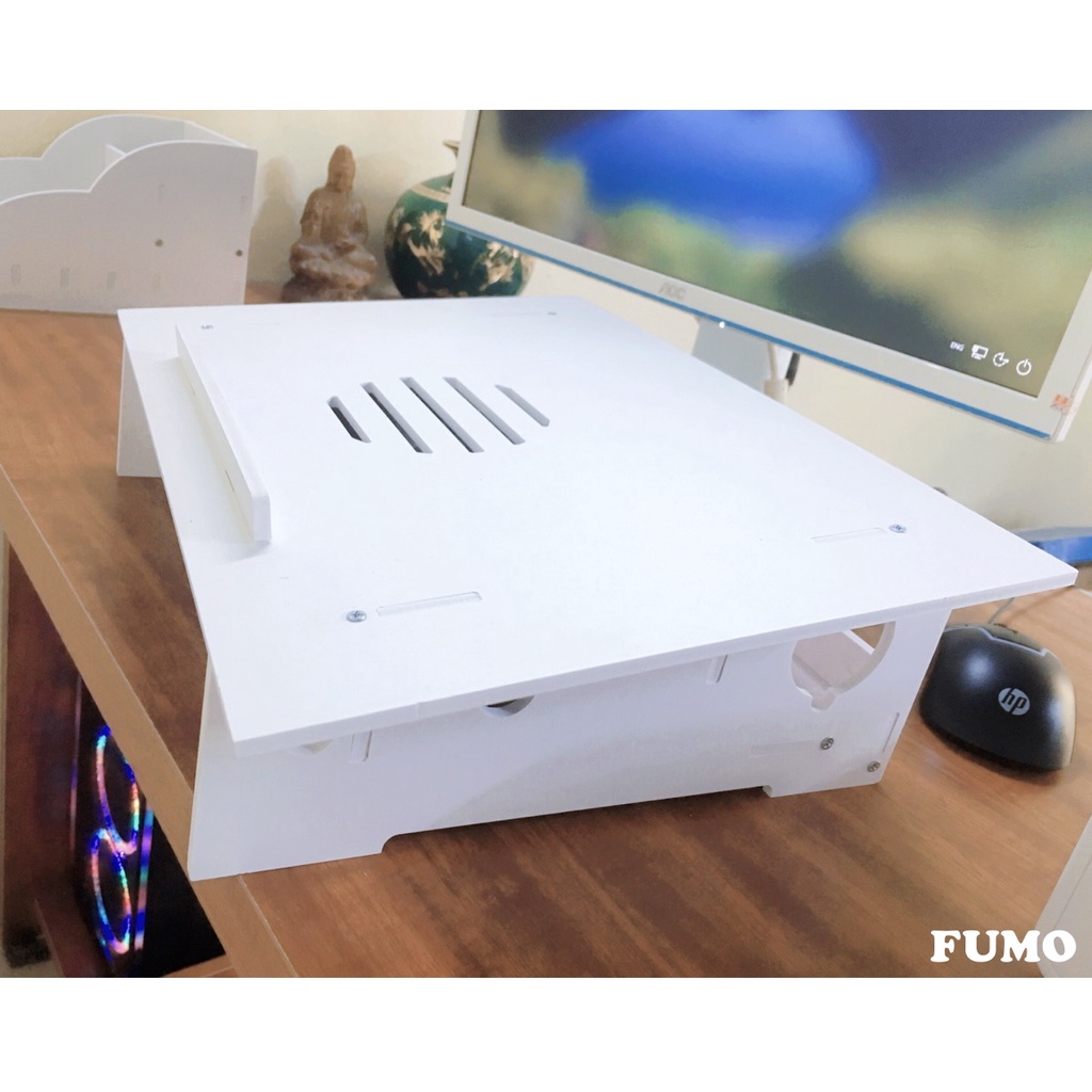 Giá đỡ tản nhiệt laptop kệ máy tính macbook gỗ PVC cao cấp tiện lợi FUMO SP019
