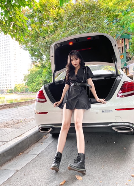 váy vest ngắn tay kèm đai lưng Jna Official. | BigBuy360 - bigbuy360.vn