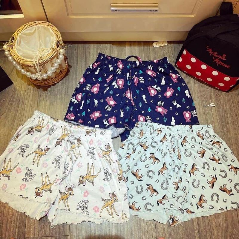 QUẦN ĐÙI NỮ MẶC NHÀ CHẤT COTTON🦋 QUẦN SHORT NỮ THUN XÒE NHIỀU HỌA TIẾT 40~65KG2