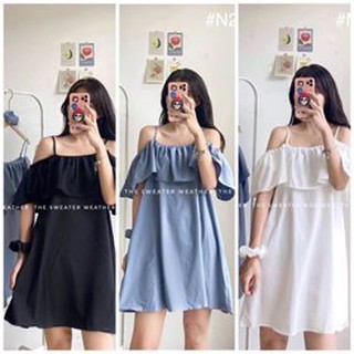 [HÀNG CÓ SẴN] ĐẦM TRỄ VAI XẾP TẦNG TẶNG KÈM SCRUNCHIES DỄ THƯƠNG CHO BẠN NỮ TUNG TĂNG XUỐNG PHỐ