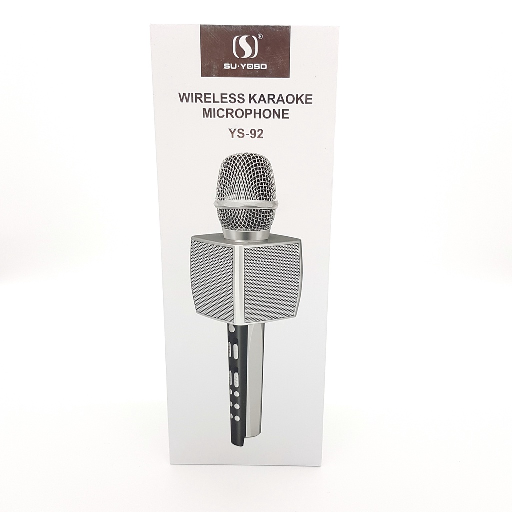 Micro Bluetooth Karaoke, Mic Loa Bluetooth SU-YOSD YS-92 Cao Cấp Âm Bass Ấm, Bắt Giọng Cực Tốt - H2Pro Audio