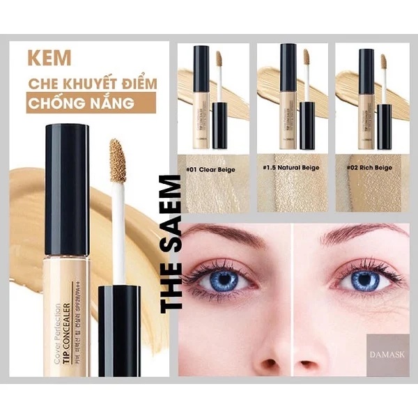 Kem che Khuyết Điểm The SAEM Chống Nắng SPF 28 PA++ có khả năng che phủ hoàn hảo, độ bám dính cao, chống nắng
