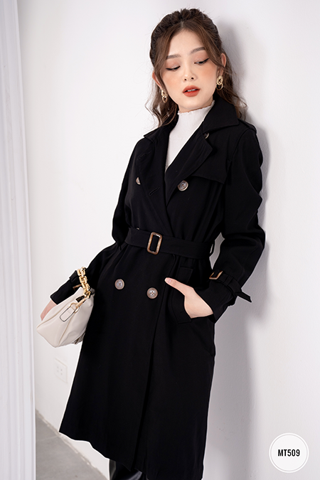 Áo măng tô dáng dài hai hàng cúc | BigBuy360 - bigbuy360.vn