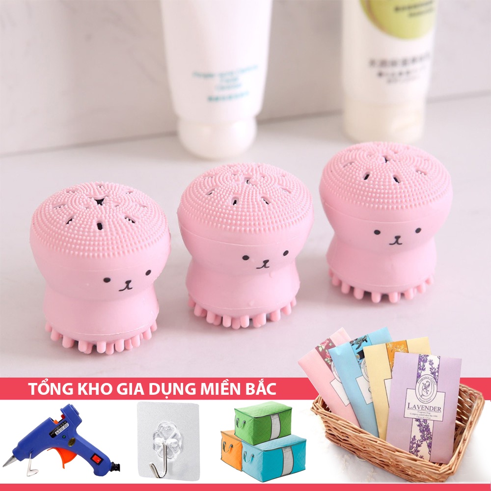 [Tổng Kho Sỉ] [CÓ VIDEO HDSD] Miếng Rửa Mặt Silicon Massage Nano BẠCH TUỘC Siêu Mềm