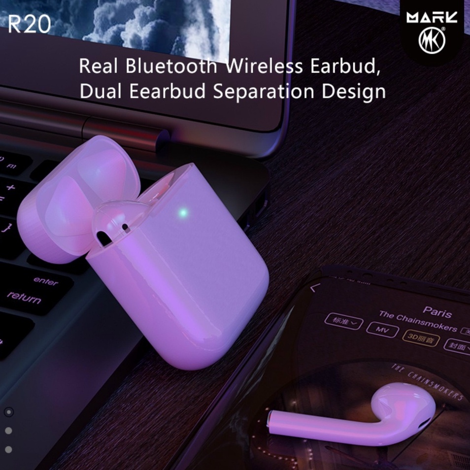 Tai nghe Bluetooth V5.0 TWS R20 kết nối ko dây