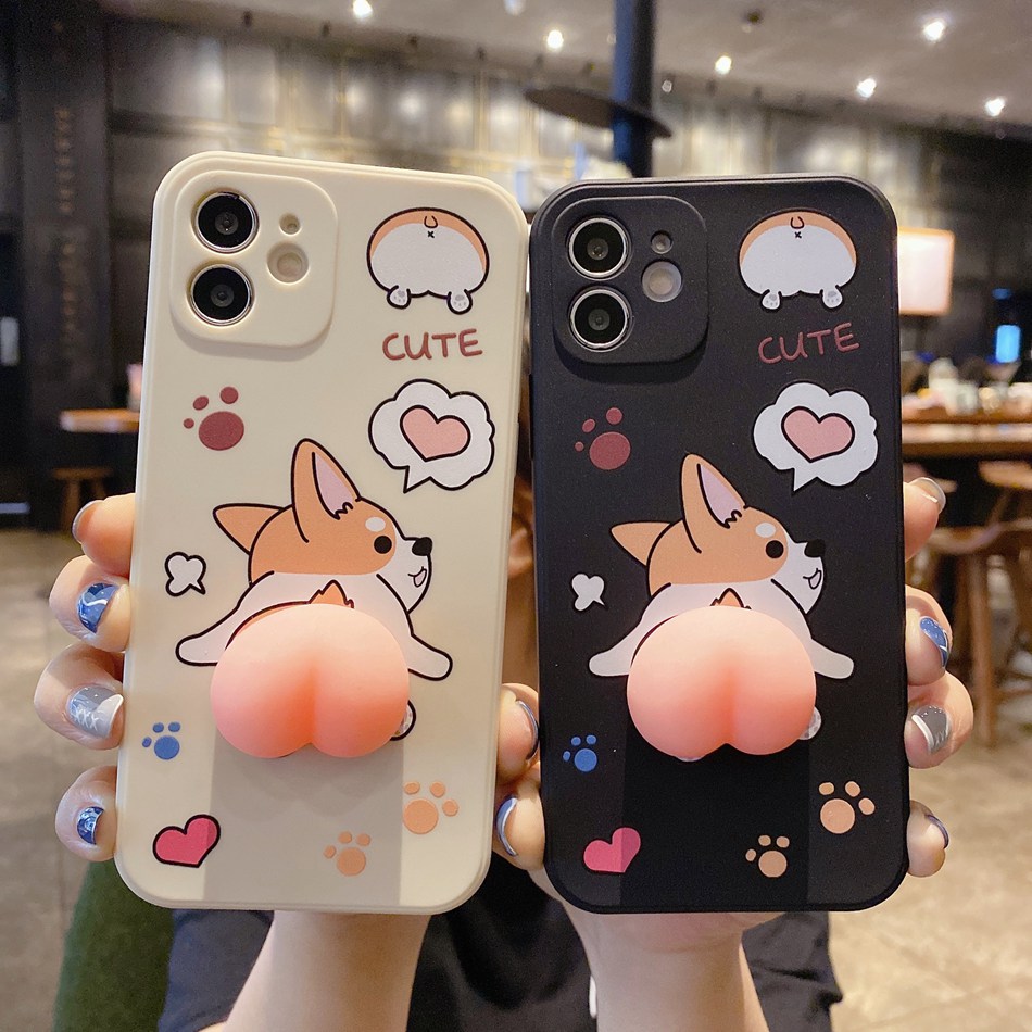 Ốp Điện Thoại Silicon Thiết Kế Mông Corgi Đáng Yêu Cho iPhone 11 12 Pro Max Mini 7 8 Plus X Xs Max Xr 7/8plus