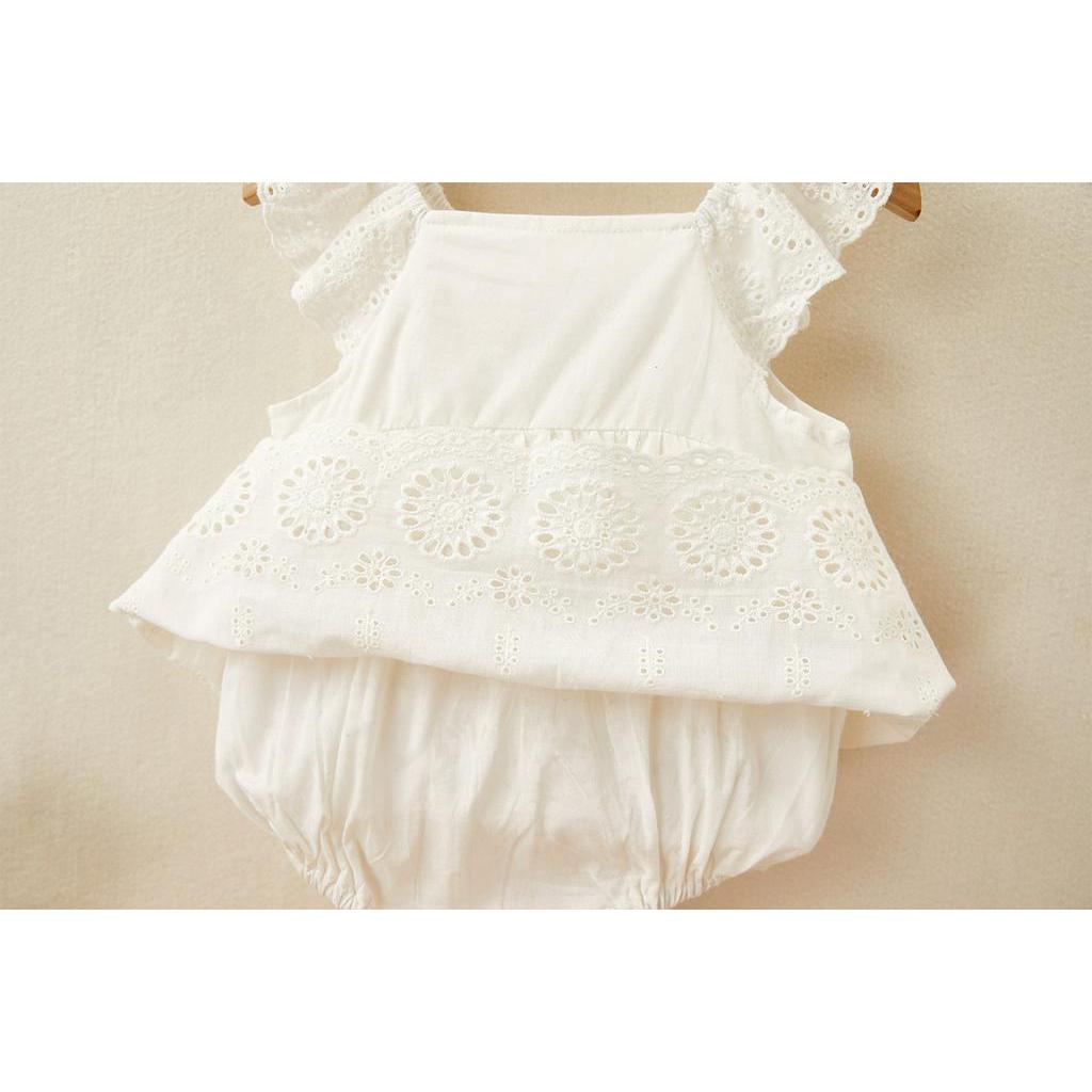 Bộ Áo Liền Quần Xinh Xắn Cho Bé Gái Từ 0-24 Tháng Tuổi