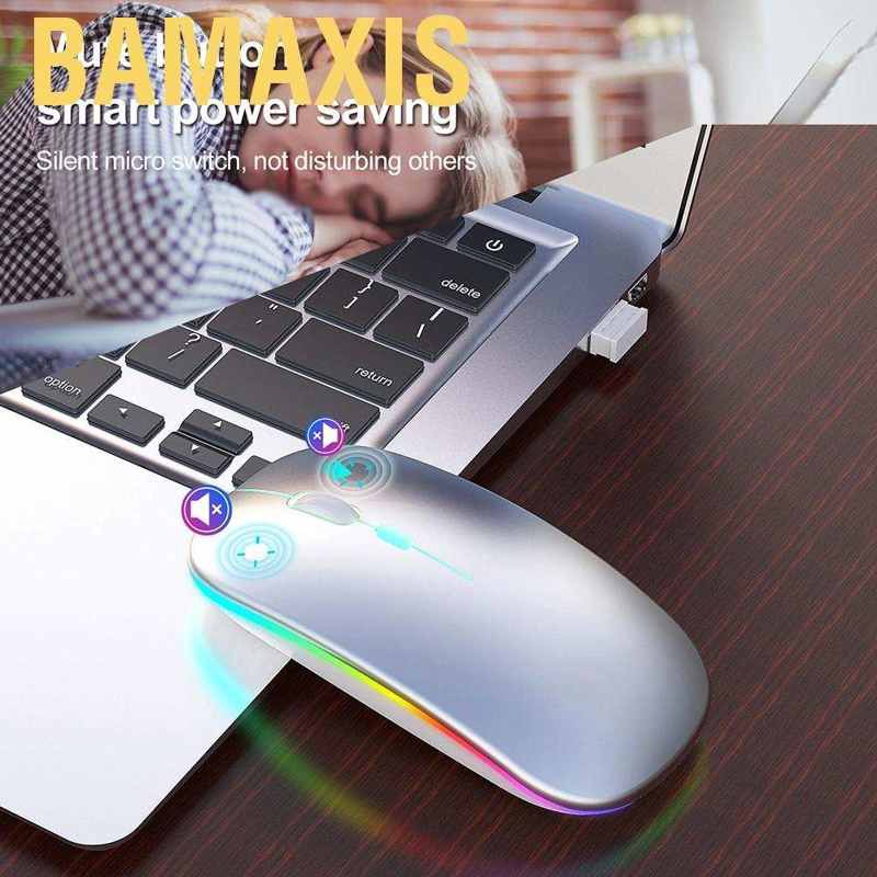 Chuột Chơi Game Bamaxis Không Dây 2.4g Có Đèn Led Nhiều Màu