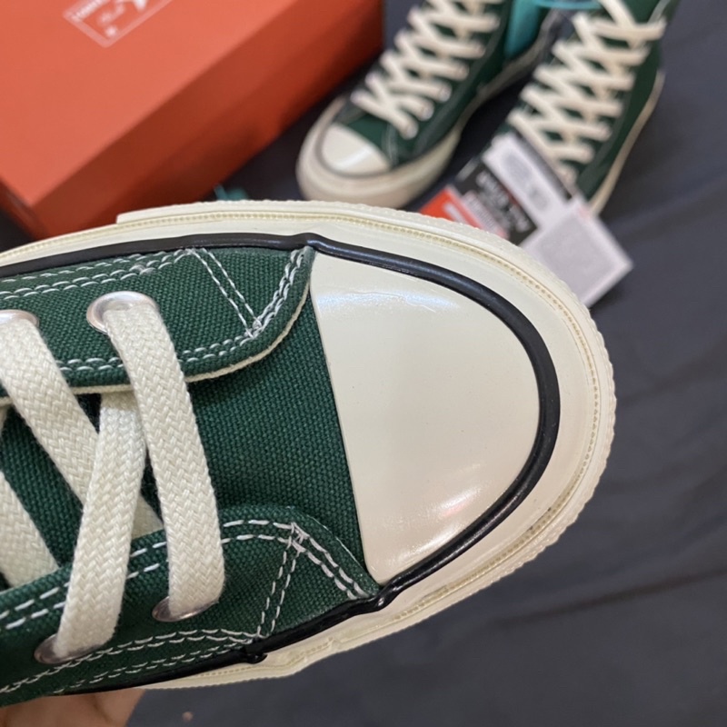 GIÀY CONVES 1970S GREEN VINTAGE CANVAS LAI AU