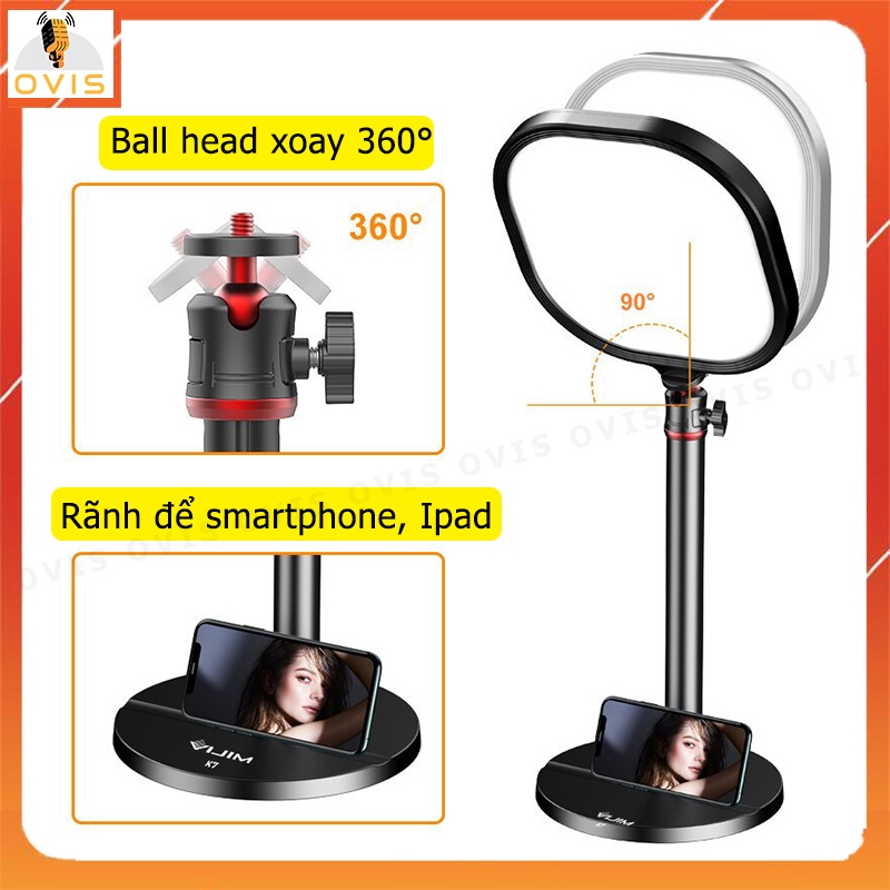 Ulanzi Vijim K7 / Vijim K9 RGB - Đèn LED Để Bàn Hỗ Trợ Làm Vlog, Video Youtube, Tik Tok