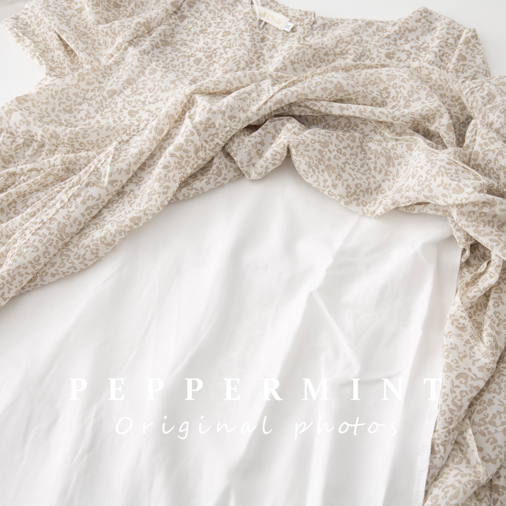 Đầm voan hoa tay dài dáng rộng phong cách thời trang Hàn Quốc 42155