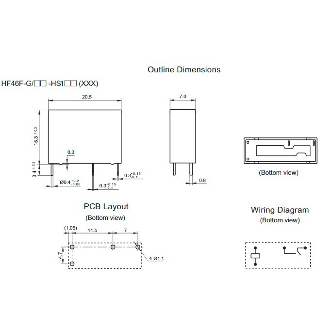 Rơ le Relay Rơle chính hãng HF46F-G 5V 12V