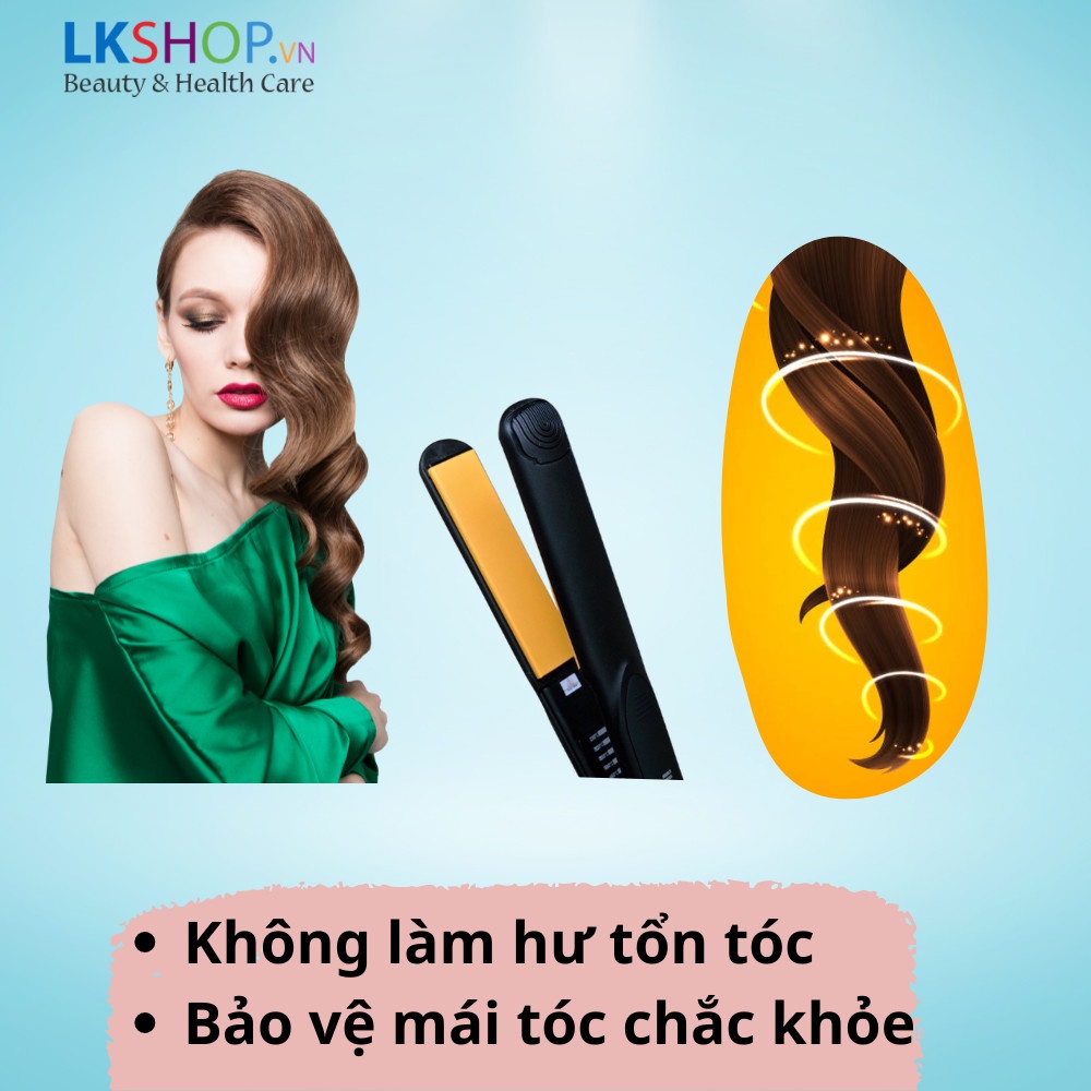 Hàng xuất Mỹ - Máy duỗi tóc phủ ceramic cao cấp, không gây hư tổn tóc, thế hệ mới tạo kiểu đa năng có thể duỗi, uốn lọn