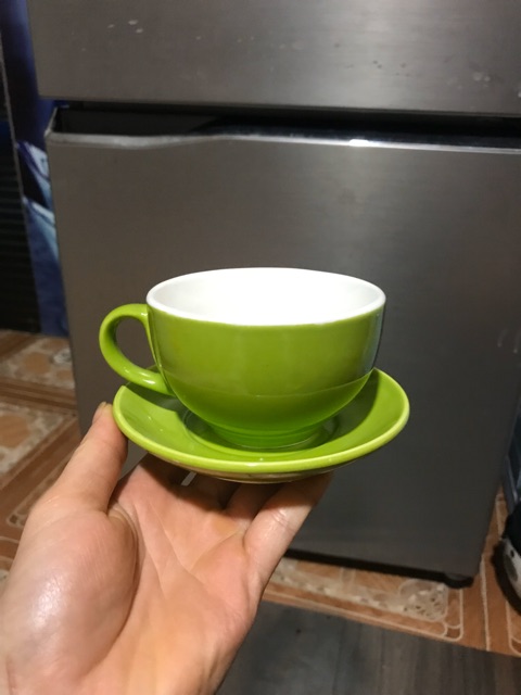 Bộ cốc đĩa cafe capuchino gốm sứ Bát Tràng