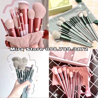 BỘ CỌ TRANG ĐIỂM FIX 13 cây Hồng/Xanh (có túi)