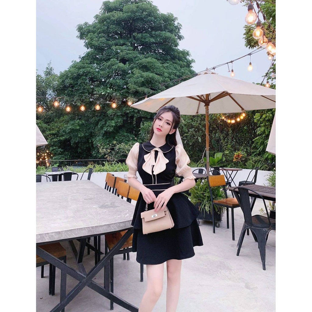Đầm Ulzzang Tiểu Thư Phối Nơ Cao Cấp 💖FREESHIP💖 đầm nữ phối nơ hotrend TM76112 | BigBuy360 - bigbuy360.vn