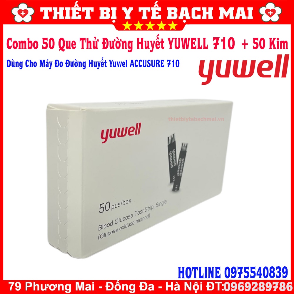 Que Thử Đường Huyết Yuwell 710 [Hộp 50 Que + 50 Kim]