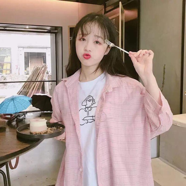 Áo sơ mi kẻ hồng