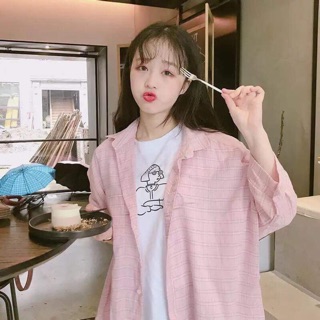 Áo sơ mi kẻ hồng