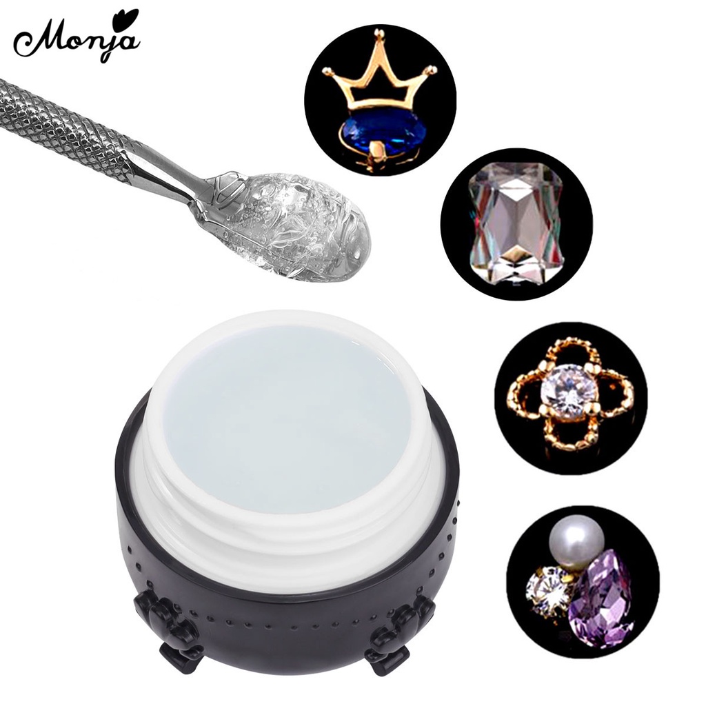 Keo dán đá trang trí móng tay MONJA trong suốt 5/ 8/ 20ml chuyên dụng