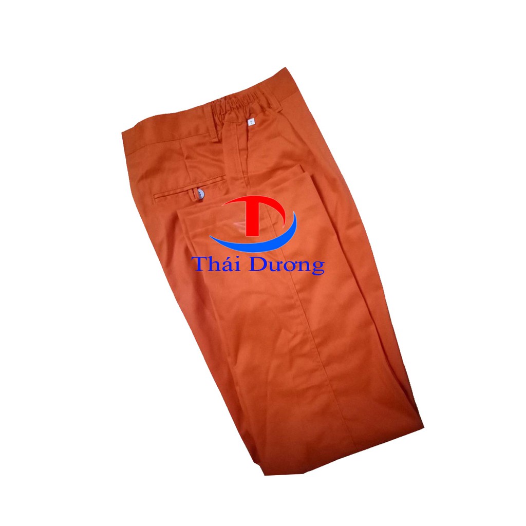 Quần bảo hộ lao động Kaki màu cam_BHLĐ Thái Dương