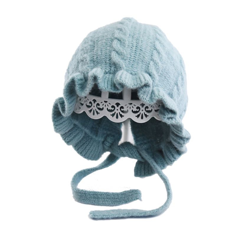 Mũ len giữ ấm thiết kế phong cách công chúa dành cho bé gái
