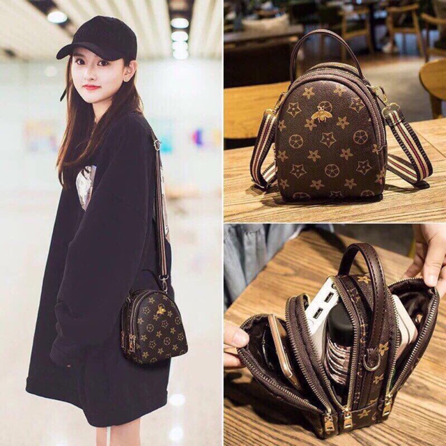 Túi đeo chéo con ong 🐝🐝🐝 hoa nâu