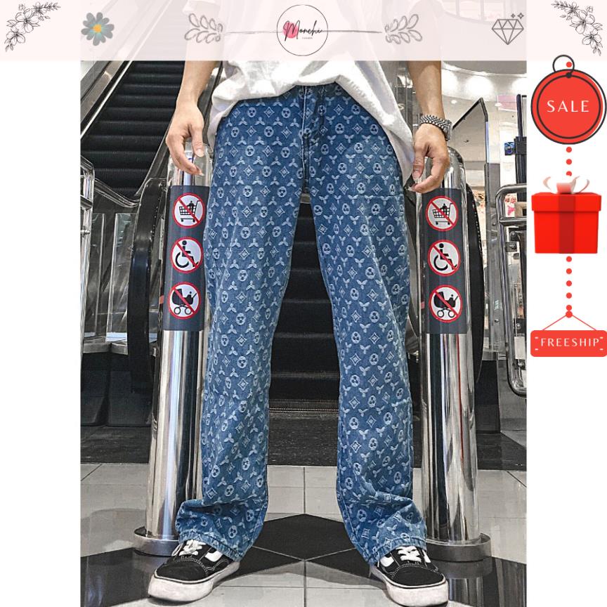 Quần Jeans LV Ống Đứng In Họa Tiết Phong Cách Hàn Quốc Size S,M,L,XL,XXL | BigBuy360 - bigbuy360.vn