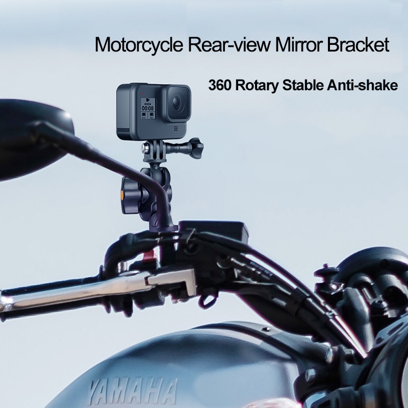 Telesin Giá Đỡ Kim Loại Xoay 360 Độ Gắn Xe Máy Cho Điện Thoại Thông Minh GoPro 8 7 6 5 Action insta360